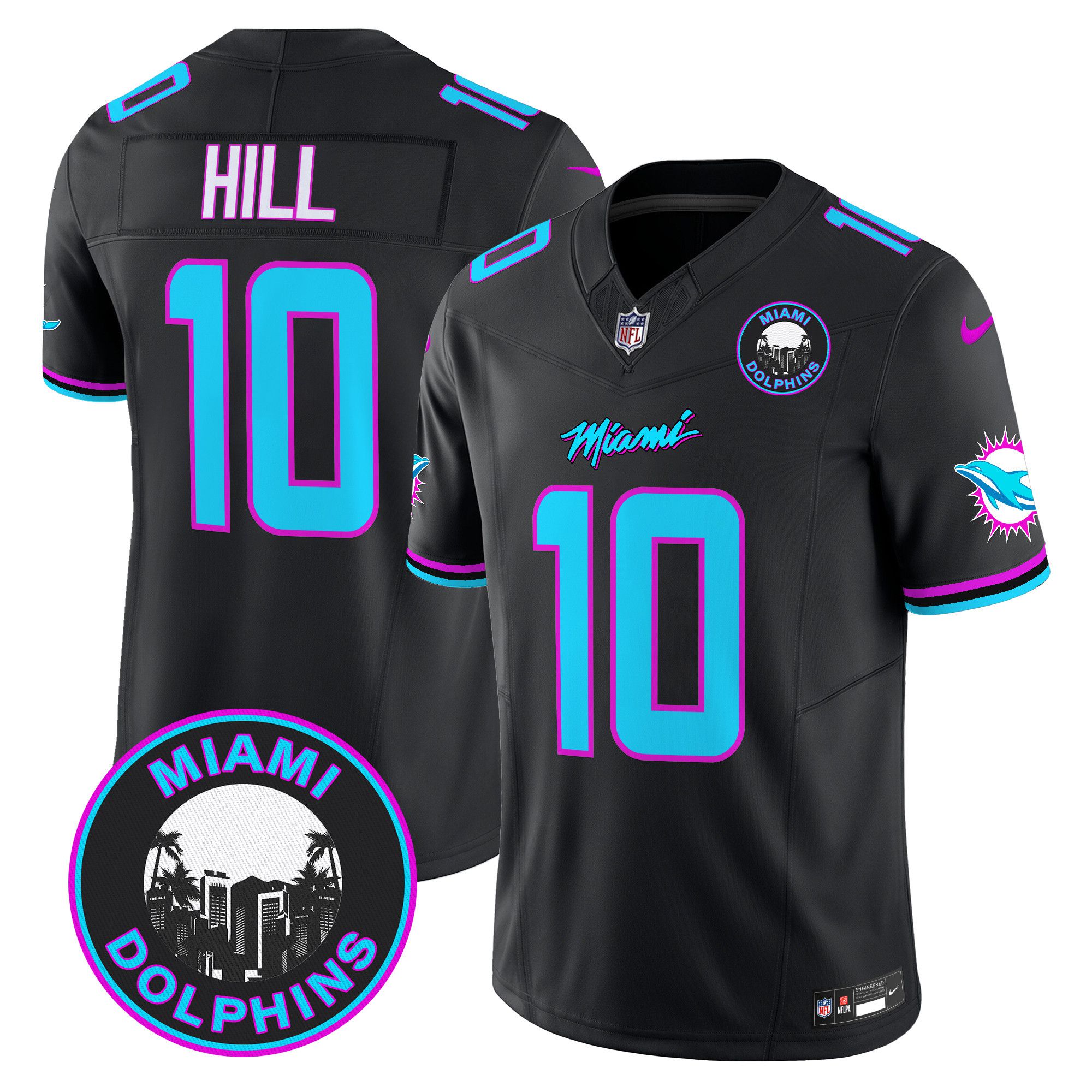 Men Miami Dolphins #10 Hill Black 2024 Nike Vapor Limited NFL Jersey style 1->indianapolis colts->NFL Jersey